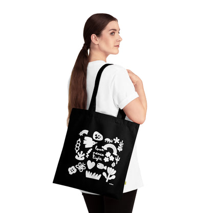 Love Peace Light – Tote Bag (Preto)