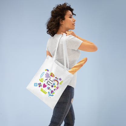 Love Peace Light – Tote Bag (Branco)