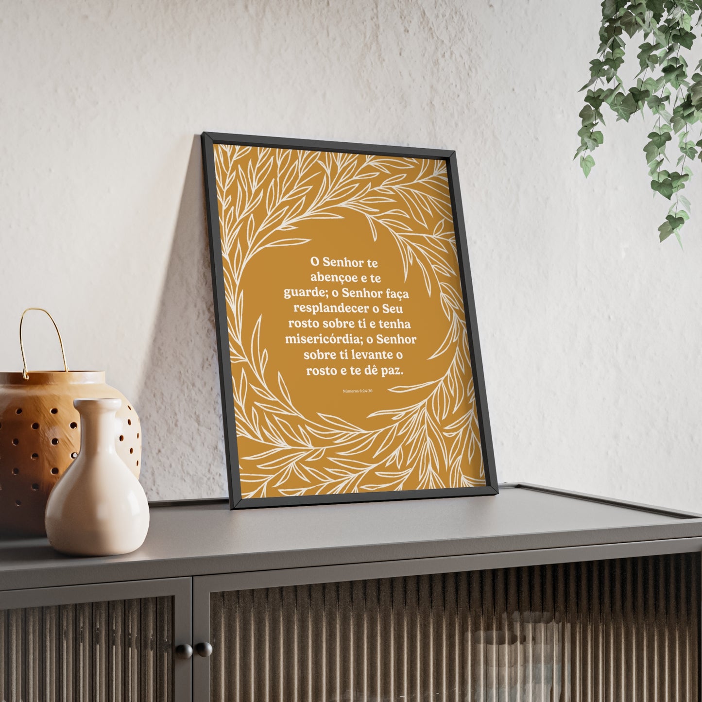 Bênção Sacerdotal – Poster (Mostarda) com Moldura