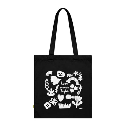 Love Peace Light – Tote Bag (Preto)