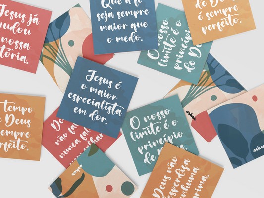Conjunto de Cartões Cristãos – “Palavras que Inspiram” (12 unidades)